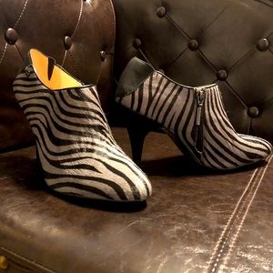 Calvin Klein: Zebra Print Booties